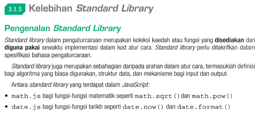 Pengenalan standard library textbook page